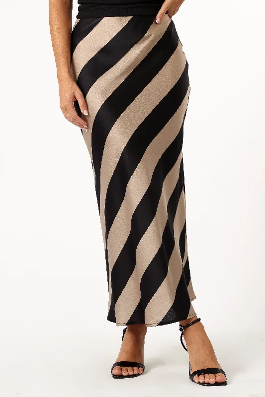 Wells Maxi Skirt - Black Stripe