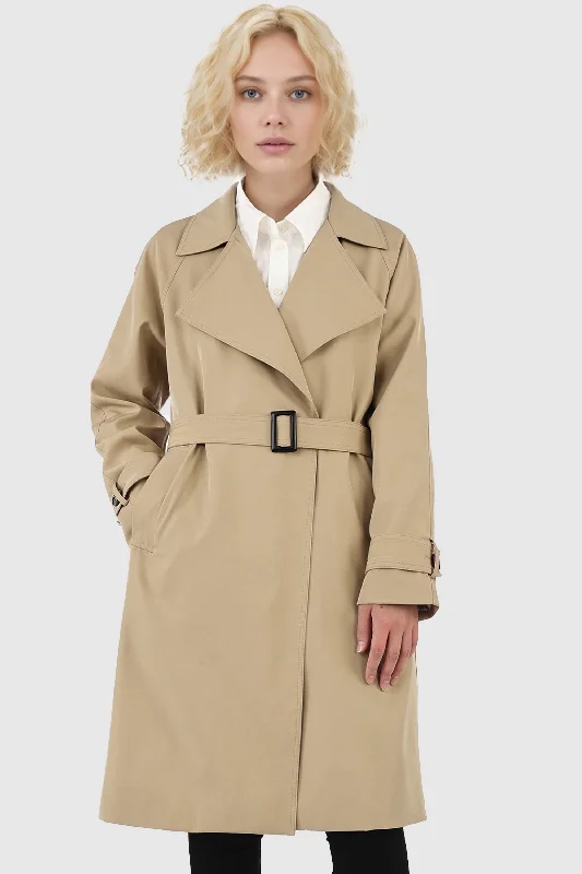 Casual Belted Lapel Trench