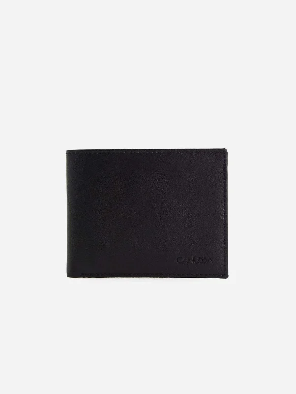 Slim Bifold Vegan Leather Wallet | Black & Red