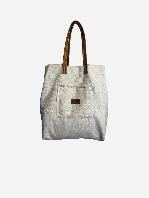 Summer Canvas & Cork Vegan Beach Bag | Soft Natural