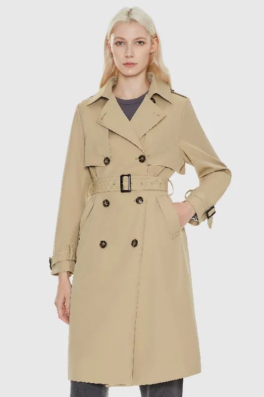 Classic Double-Breasted Lapel Trench