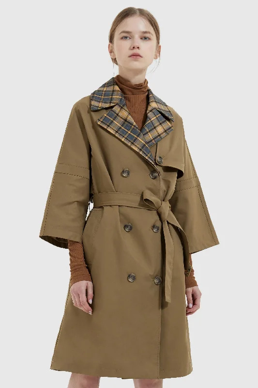 Double-Breasted Lapel Trench