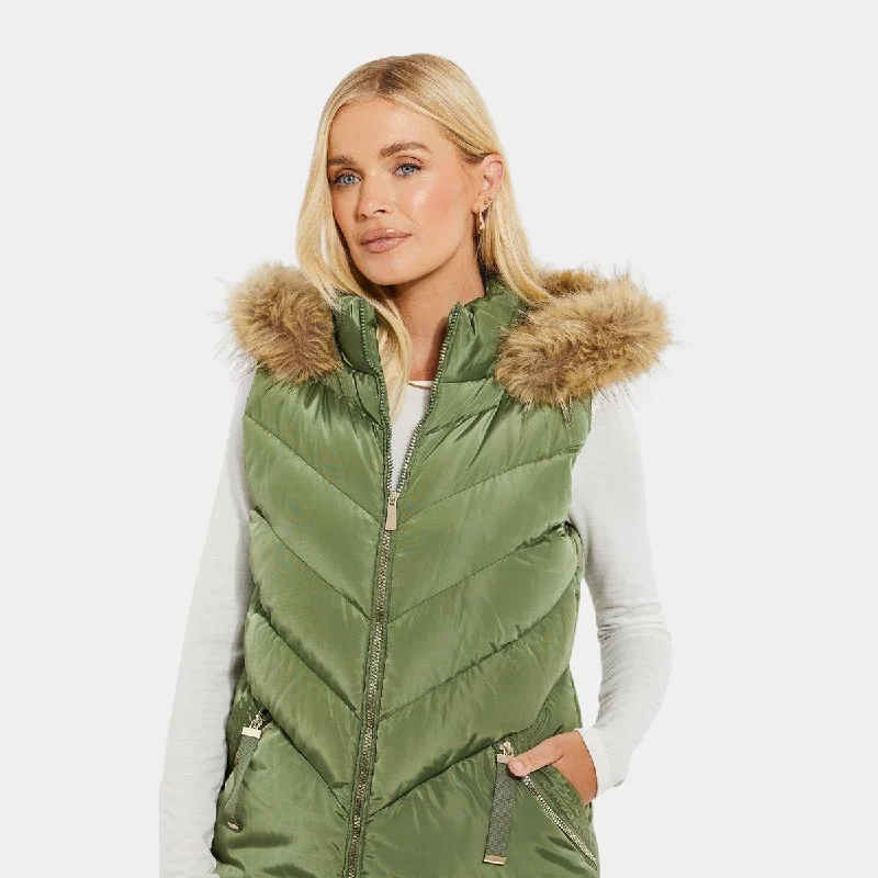 Ladies Fur Trim Gilet