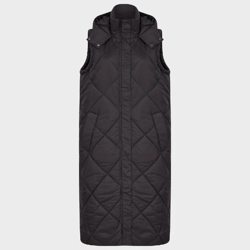 Ladies Longline Diamond Quilted Gilet