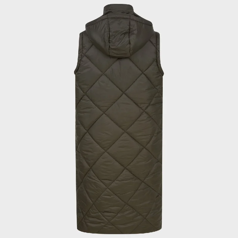 Ladies Longline Diamond Quilted Gilet