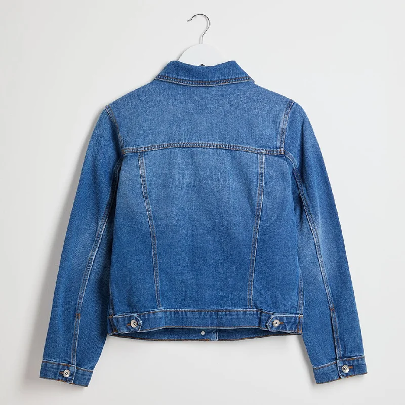 Ladies Mid Blue Denim Jacket