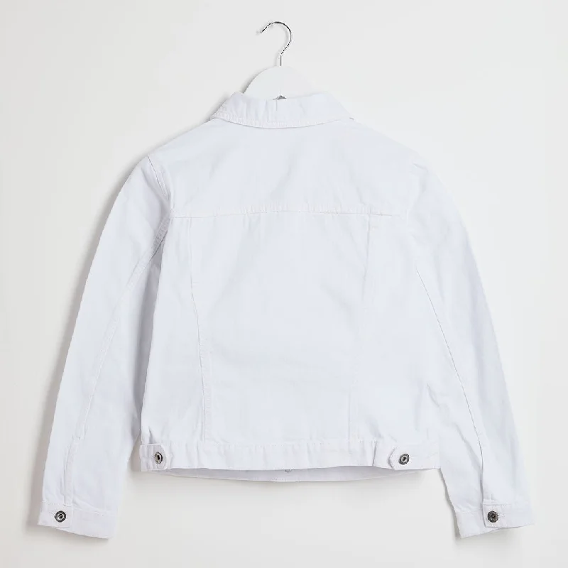 Ladies White Denim Jacket