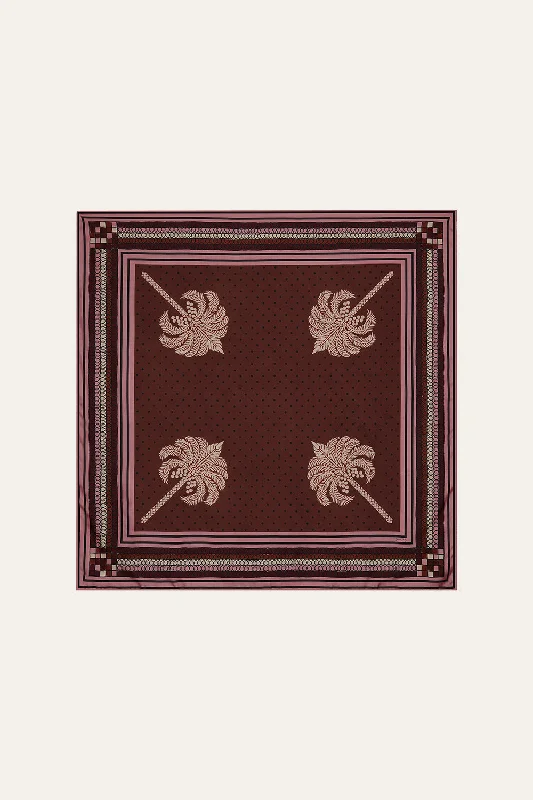 Palmas Canas Mini Scarf In Terracotta