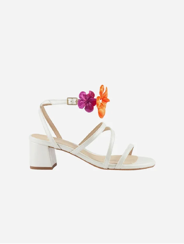 Sofía Vegan Leather Heeled Sandals | Pearl