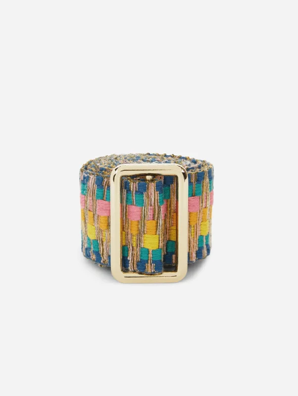 Sunda Cotton Jacquard Belt | Rainbow