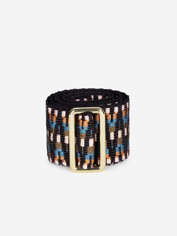 Sunda Handwoven Jacquard Vegan Belt | Olive Jacquard