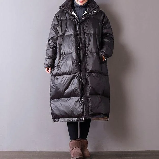 top quality black print Letter  goose Down coat plus size zippered women parka pockets overcoat