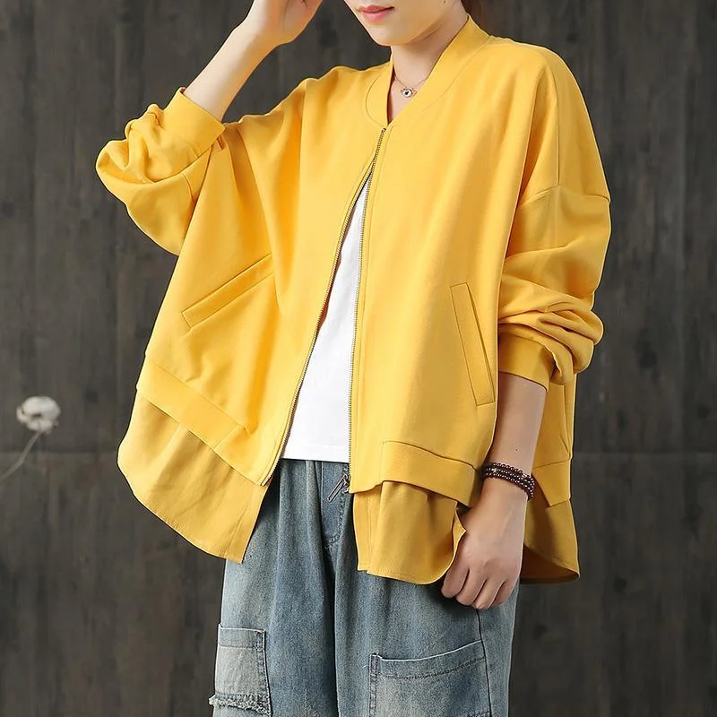 top quality yellow short outwear plus size coats fall outwear patchwork