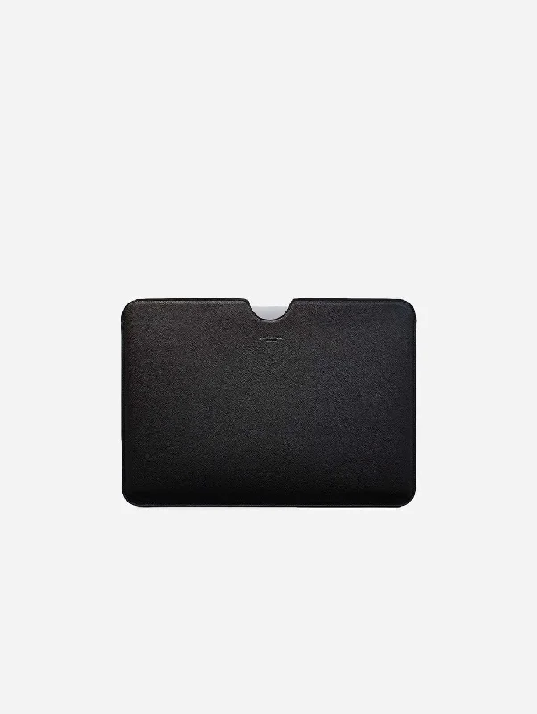 Slim Apple Leather Vegan Laptop Sleeve | Black 13