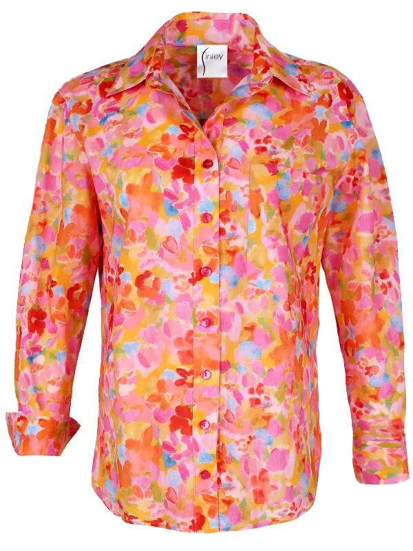 Andie Shirt Pink & Orange Capri Floral Print