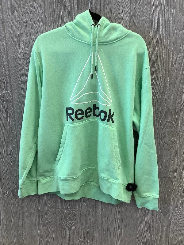 Athletic Sweatshirt Hoodie By Reebok In Green, Size: Xl