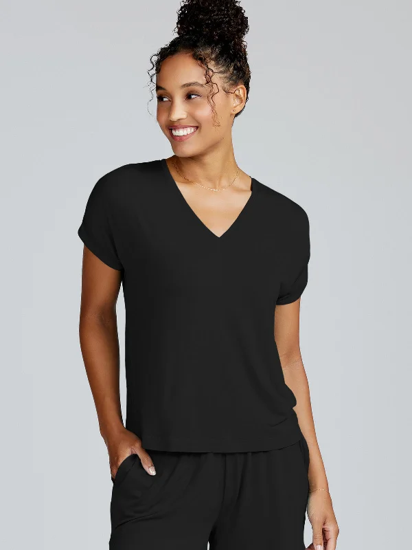 Bamboo Silk Sleep V-Neck T-Shirt