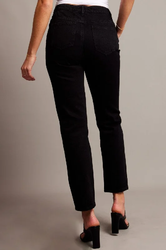 Black Boyfriend Jean High Rise