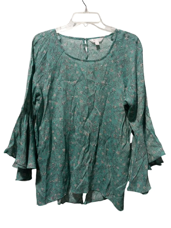 Blouse Long Sleeve By Lc Lauren Conrad In Floral Print, Size: Xxl