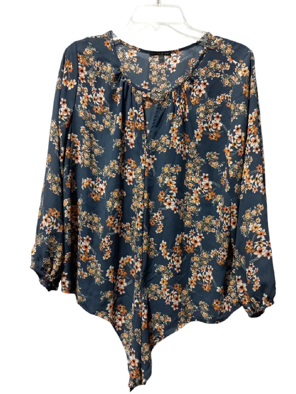 Blouse Long Sleeve By West Kei In Floral Print, Size: L