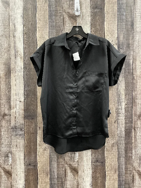 Blouse Short Sleeve By Versona In Black, Size: S