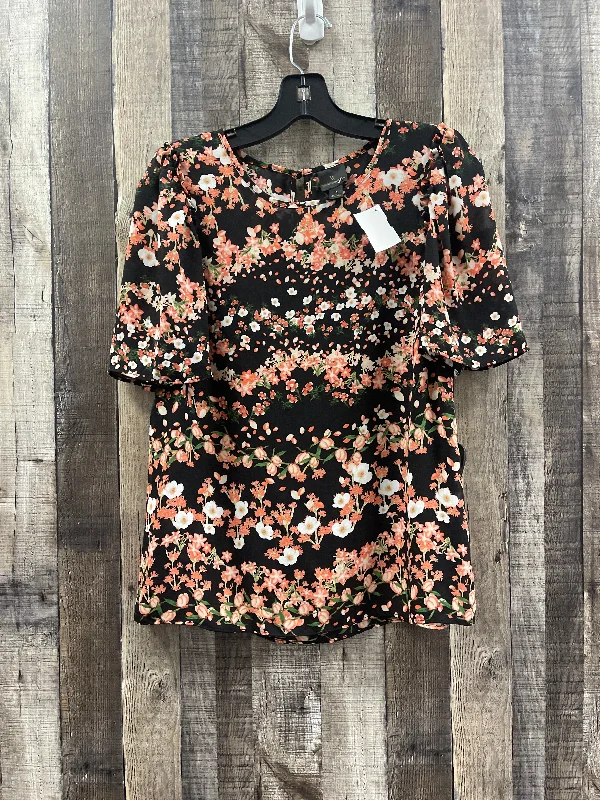 Blouse Short Sleeve By Worthington In Floral Print, Size: M