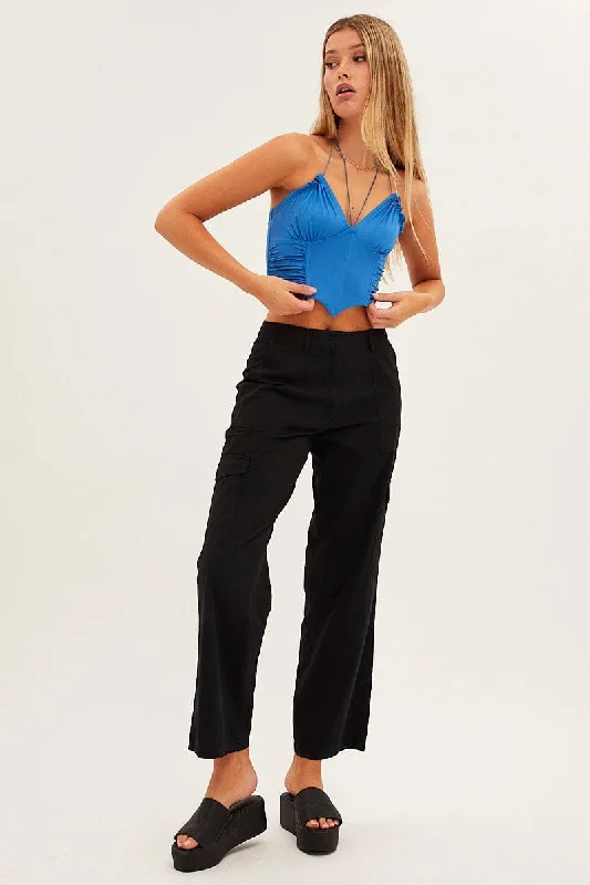 Blue Corset Style Crop Top