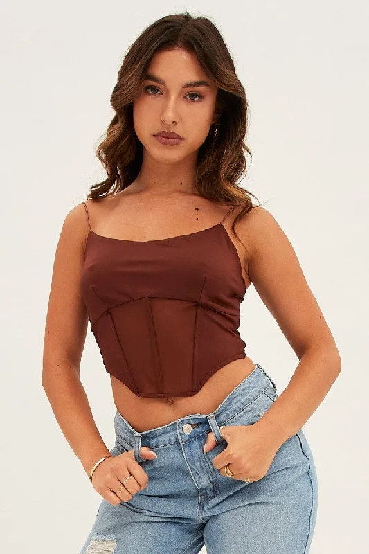 Brown Corset Top Strappy