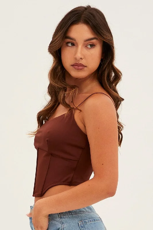 Brown Corset Top Strappy