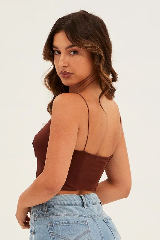 Brown Corset Top Strappy