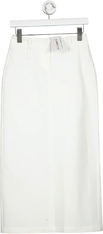 Buci White Organic Cotton Maxi Skirt  UK XS