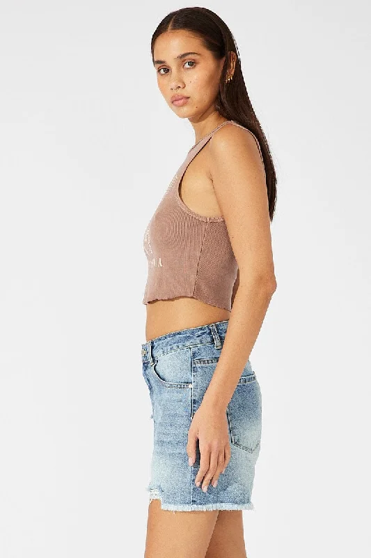 Denim Ripped Denim Bermuda Shorts