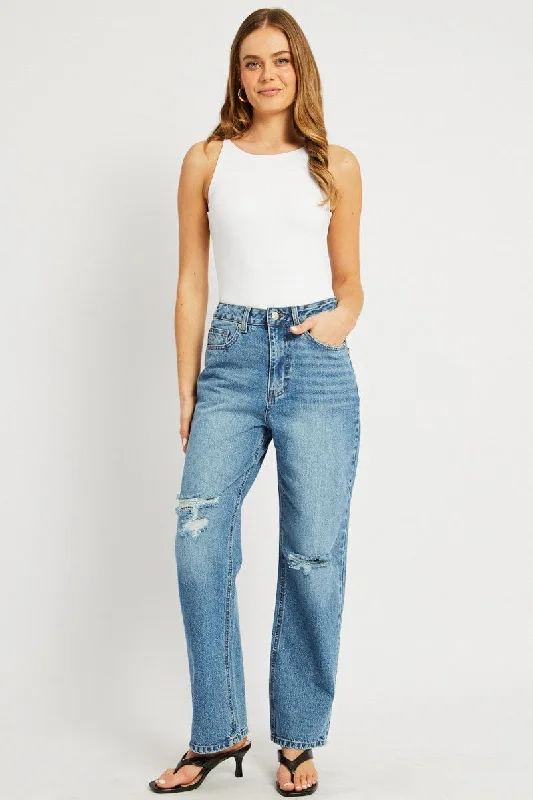 Denim Straight Jean Mid Rise