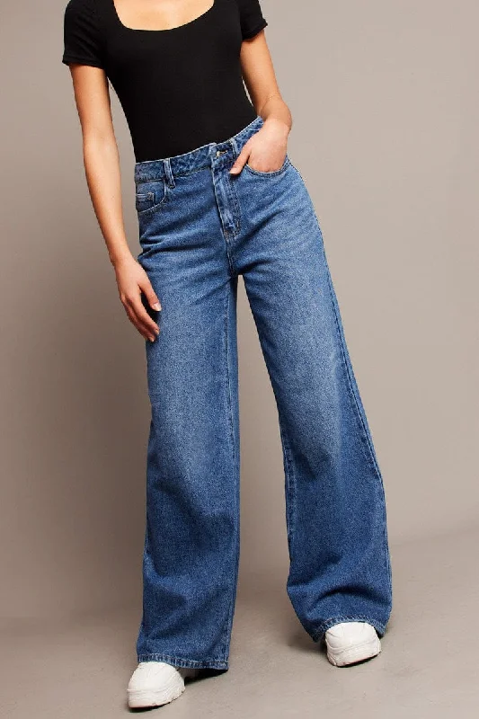 Denim Wide Leg Jean High Rise