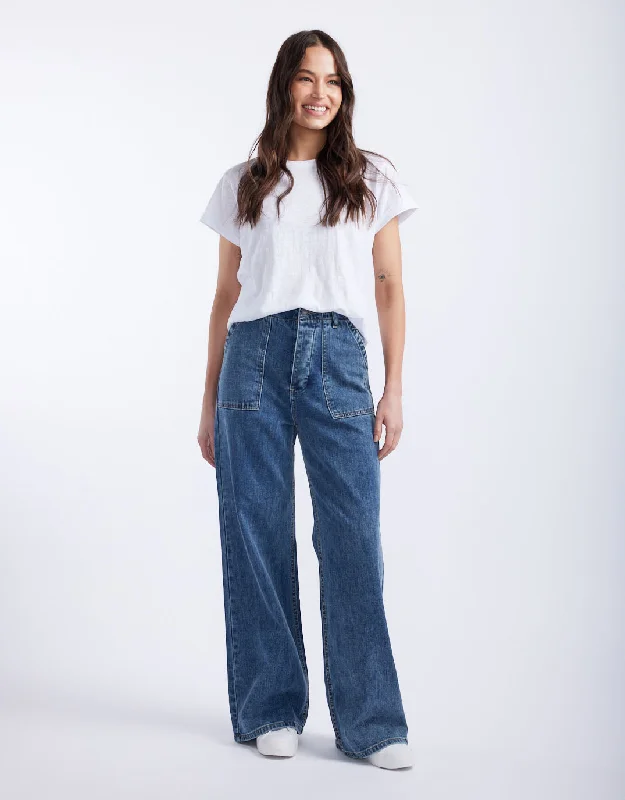 Frankie Wide Leg Jeans - Mid Wash