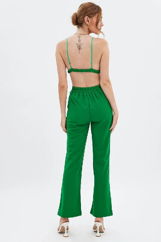 Green High Waist Pants