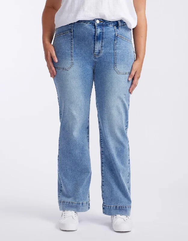 Jayne Wide Leg Jean - Vintage Blue