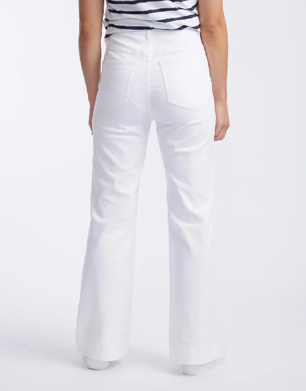 Jayne Wide Leg Jean - White