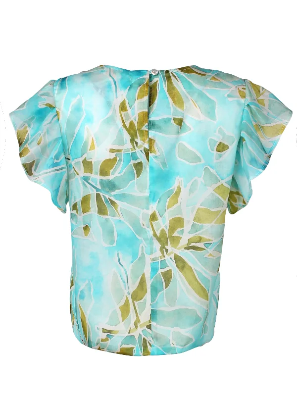 Knot Top Blue/Green Seaweed Print