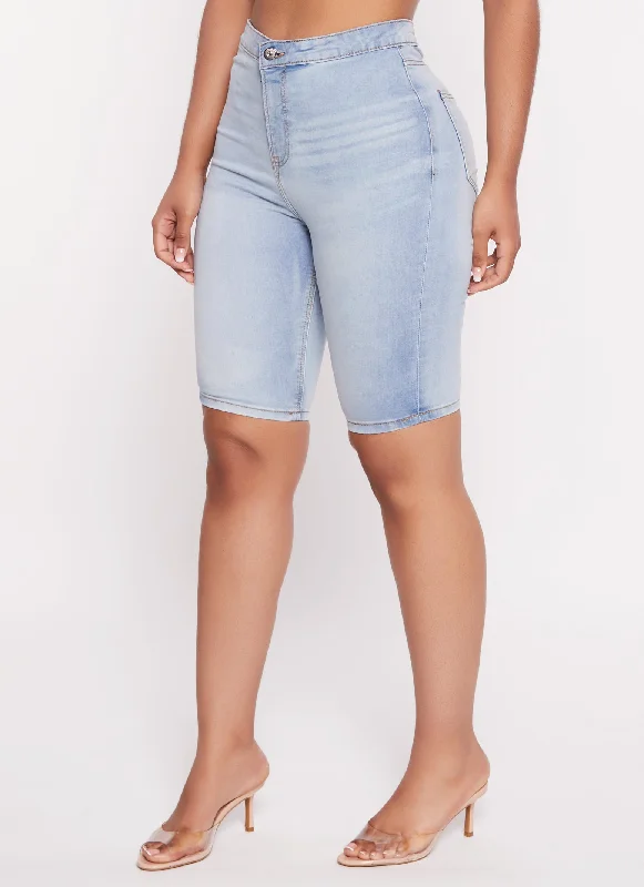 Stretch Denim Bermuda Shorts