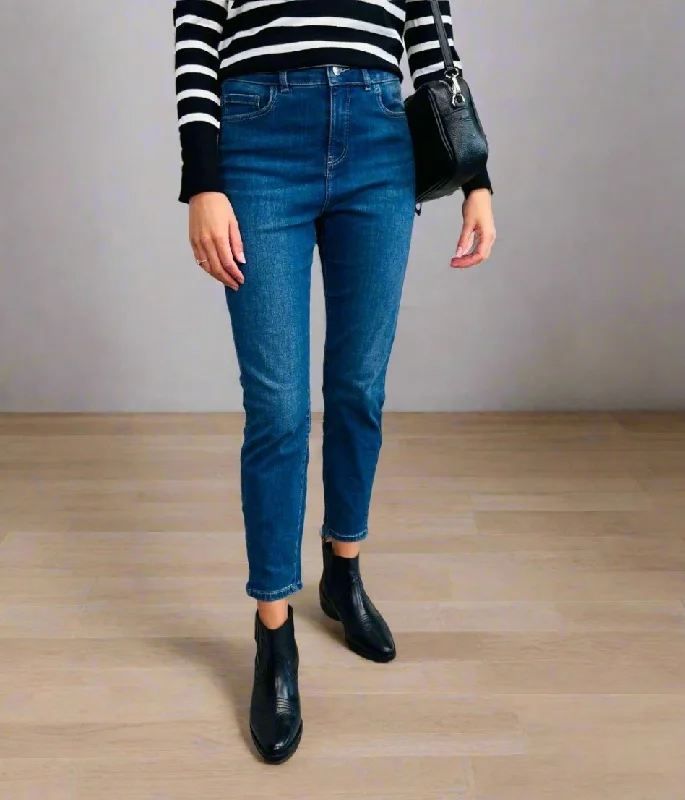 Mid Denim Cropped Jeans