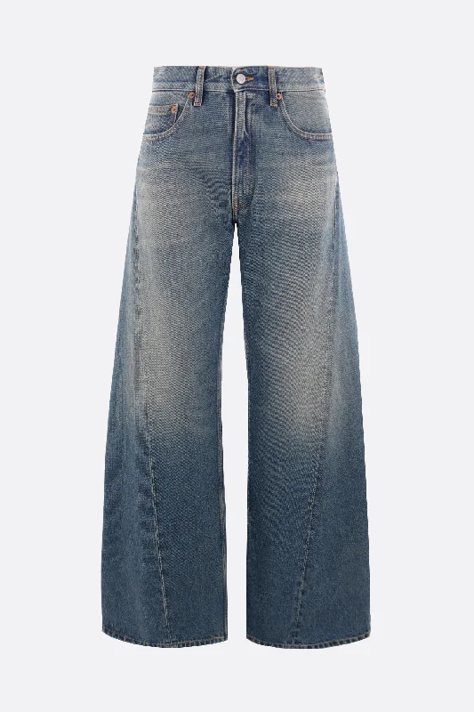 wide-leg denim jeans