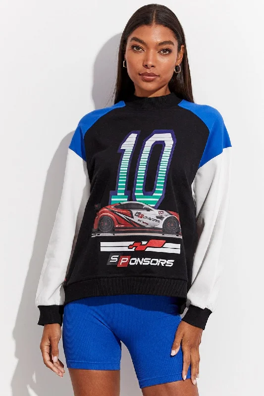 Multi Motocross Sweater Long Sleeve Crew Neck Racing