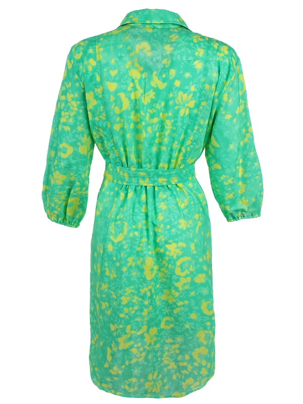 Natalie Shirt Dress Green Citrus Meadow Print