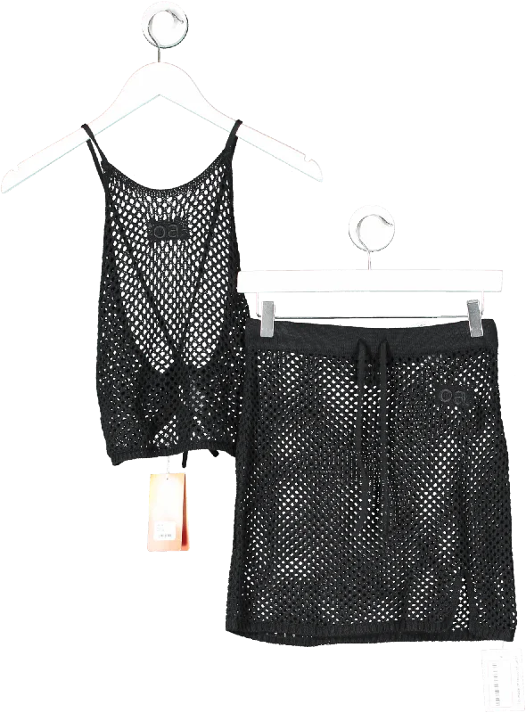 OceansApart Black Lilou Crochet Top & Skirt 2 Piece Set UK XS