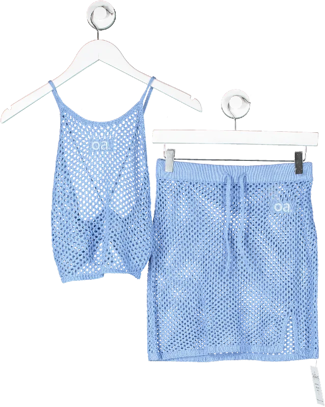 OceansApart Blue Lilou Crochet Top & Skirt 2 Piece Set UK XS