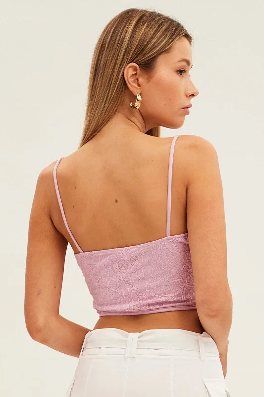 Pink Corset Top Singlet Lace