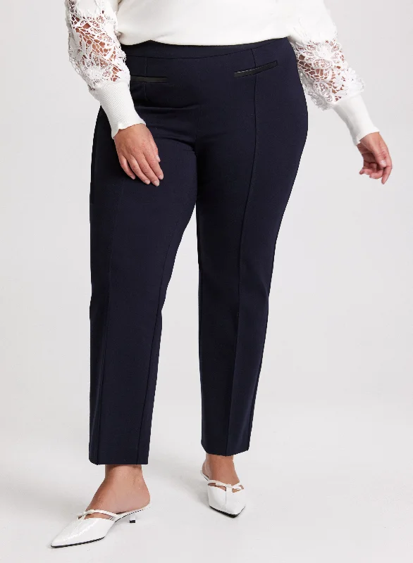 Sofia Pull-On Straight-Leg Pants