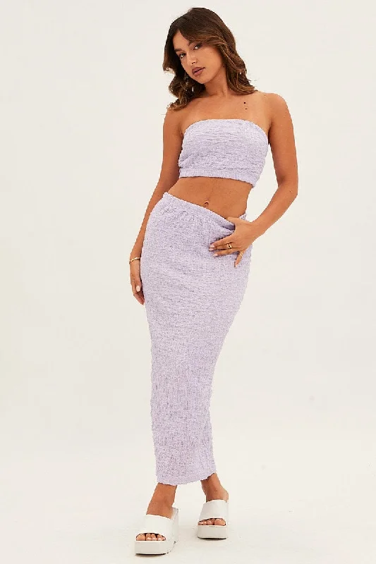 Purple Bandeau Top Textured