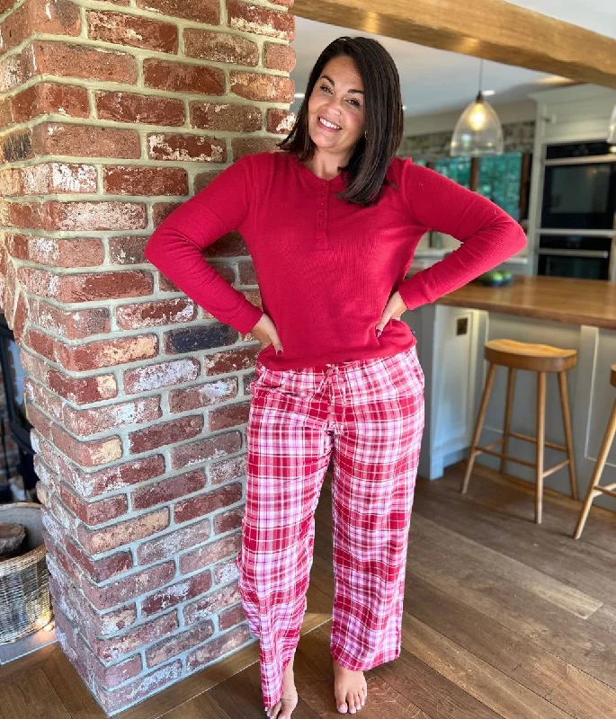 Red Checked Flannel Pyjamas Set